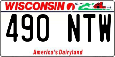 WI license plate 490NTW