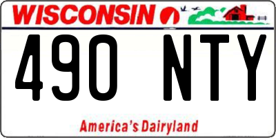 WI license plate 490NTY