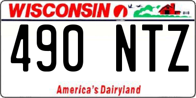 WI license plate 490NTZ