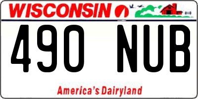 WI license plate 490NUB