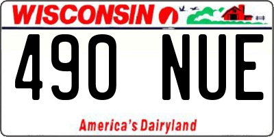 WI license plate 490NUE