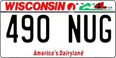 WI license plate 490NUG