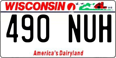 WI license plate 490NUH