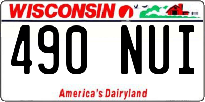 WI license plate 490NUI