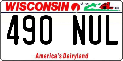 WI license plate 490NUL