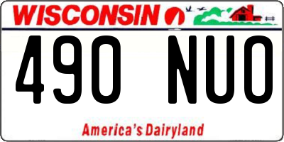 WI license plate 490NUO