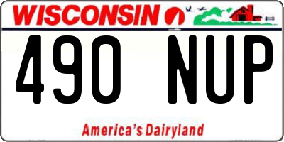 WI license plate 490NUP