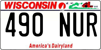 WI license plate 490NUR