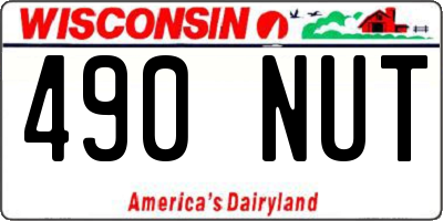 WI license plate 490NUT