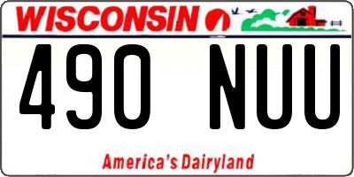 WI license plate 490NUU