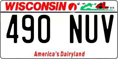 WI license plate 490NUV