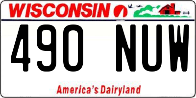 WI license plate 490NUW