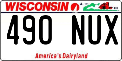 WI license plate 490NUX