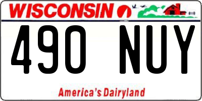 WI license plate 490NUY