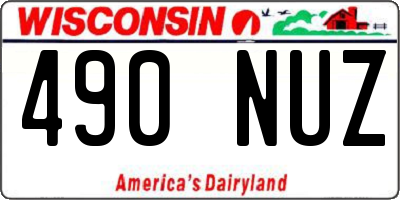 WI license plate 490NUZ