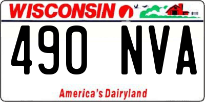 WI license plate 490NVA