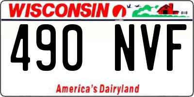 WI license plate 490NVF