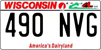 WI license plate 490NVG