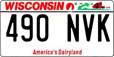 WI license plate 490NVK