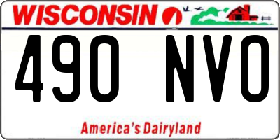 WI license plate 490NVO
