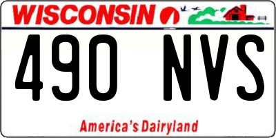 WI license plate 490NVS