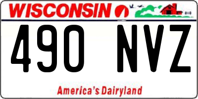 WI license plate 490NVZ