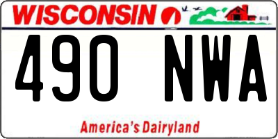 WI license plate 490NWA