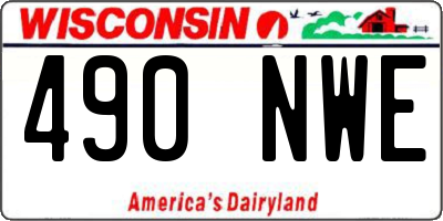 WI license plate 490NWE