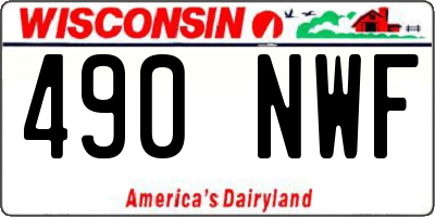 WI license plate 490NWF