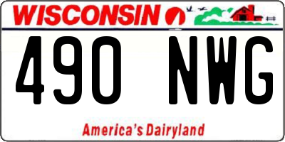 WI license plate 490NWG