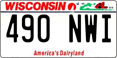 WI license plate 490NWI