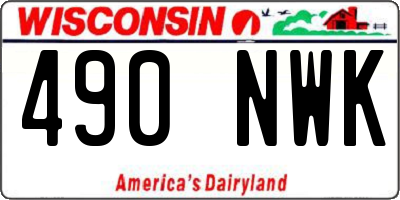 WI license plate 490NWK