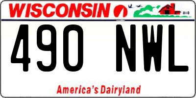 WI license plate 490NWL