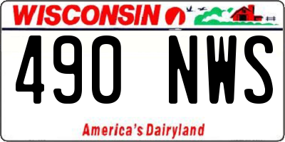 WI license plate 490NWS