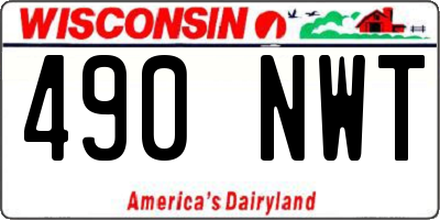 WI license plate 490NWT