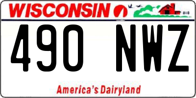 WI license plate 490NWZ