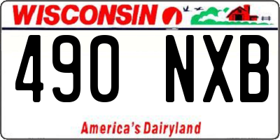 WI license plate 490NXB