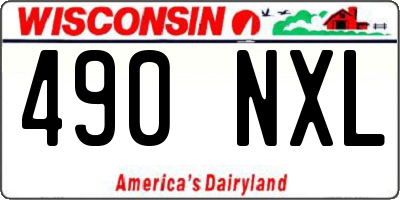WI license plate 490NXL