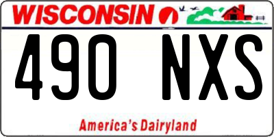 WI license plate 490NXS