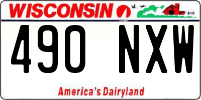 WI license plate 490NXW