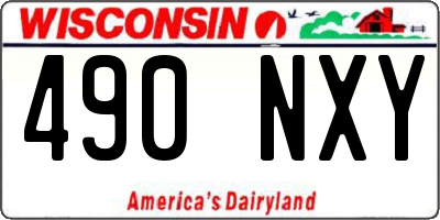 WI license plate 490NXY