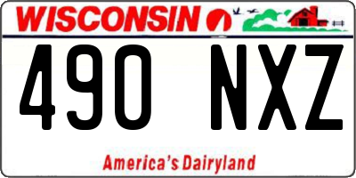 WI license plate 490NXZ