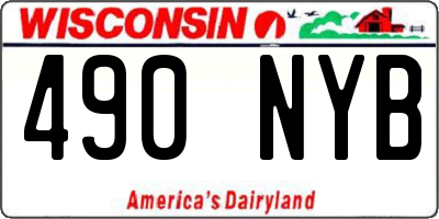 WI license plate 490NYB