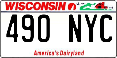 WI license plate 490NYC