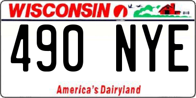 WI license plate 490NYE