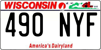 WI license plate 490NYF
