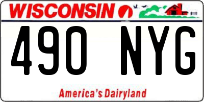 WI license plate 490NYG