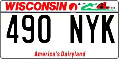 WI license plate 490NYK