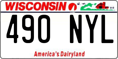 WI license plate 490NYL