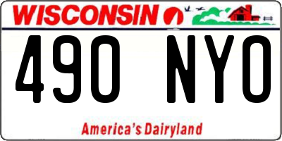 WI license plate 490NYO